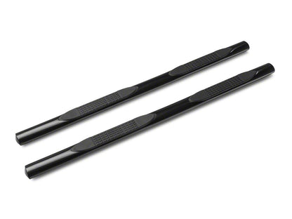 Barricade 4-Inch Oval Straight End Running Boards; Black (07-13 Silverado 1500 Extended Cab, Crew Cab)