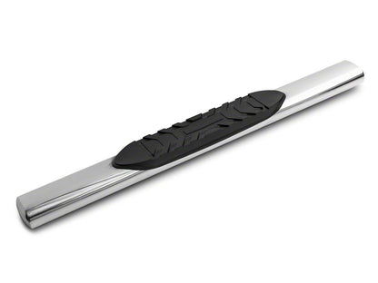 Barricade 5-Inch Oval Straight End Running Boards; Stainless Steel (99-06 Silverado 1500)