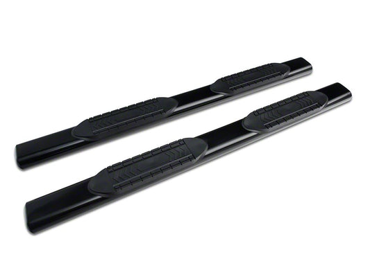Barricade 6-Inch Oval Straight End Side Step Bars; Black (07-13 Silverado 1500)