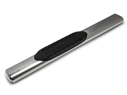 Barricade 6-Inch Oval Straight End Running Boards; Stainless Steel (99-06 Silverado 1500)