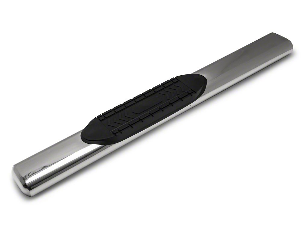Barricade 6-Inch Oval Straight End Running Boards; Stainless Steel (99-06 Silverado 1500)