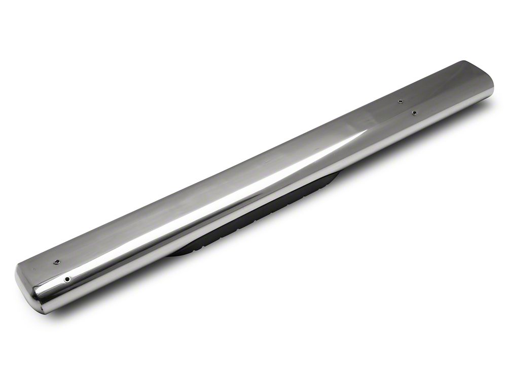 Barricade 6-Inch Oval Straight End Running Boards; Stainless Steel (99-06 Silverado 1500)