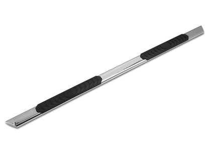 Barricade 4-Inch Flat Oval Running Boards; Stainless Steel (04-06 Silverado 1500 Crew Cab)