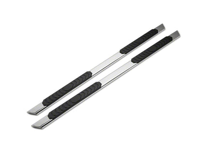 Barricade 4-Inch Flat Oval Running Boards; Stainless Steel (07-13 Silverado 1500 Extended Cab)