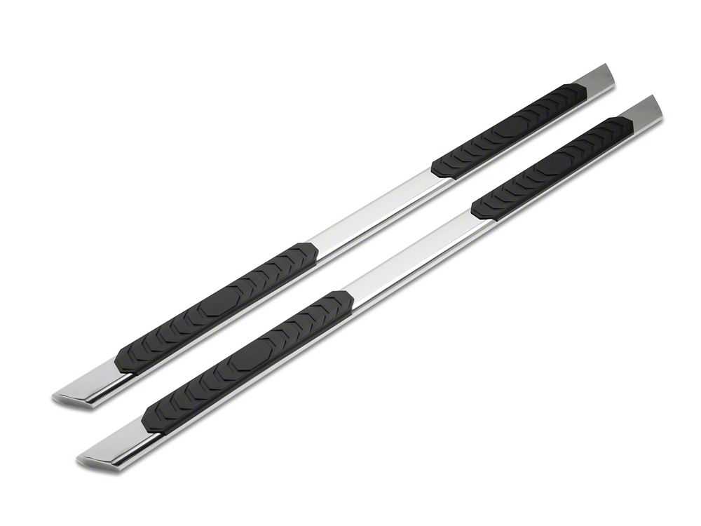 Barricade 4-Inch Flat Oval Running Boards; Stainless Steel (14-18 Silverado 1500 Double Cab)