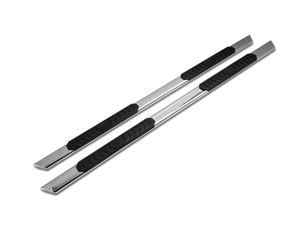Barricade 4-Inch Flat Oval Running Boards; Stainless Steel (14-18 Silverado 1500 Crew Cab)