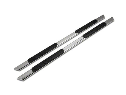 Barricade 4-Inch Flat Oval Running Boards; Stainless Steel (14-18 Silverado 1500 Crew Cab)
