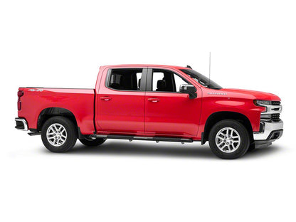 Barricade Saber 5-Inch Aluminum Side Step Bars; Black Cover Plates (19-25 Silverado 1500 Crew Cab)