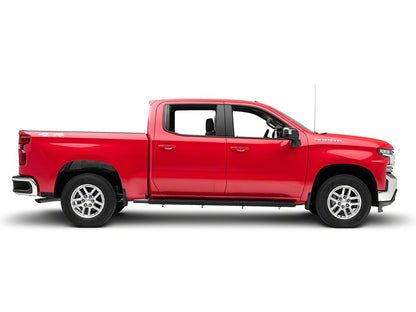 Barricade Saber 5-Inch Aluminum Side Step Bars; Black Cover Plates (19-25 Silverado 1500 Crew Cab)