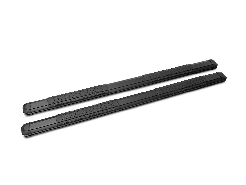 Barricade Saber 5-Inch Aluminum Side Step Bars; Black Cover Plates (19-25 Silverado 1500 Crew Cab)