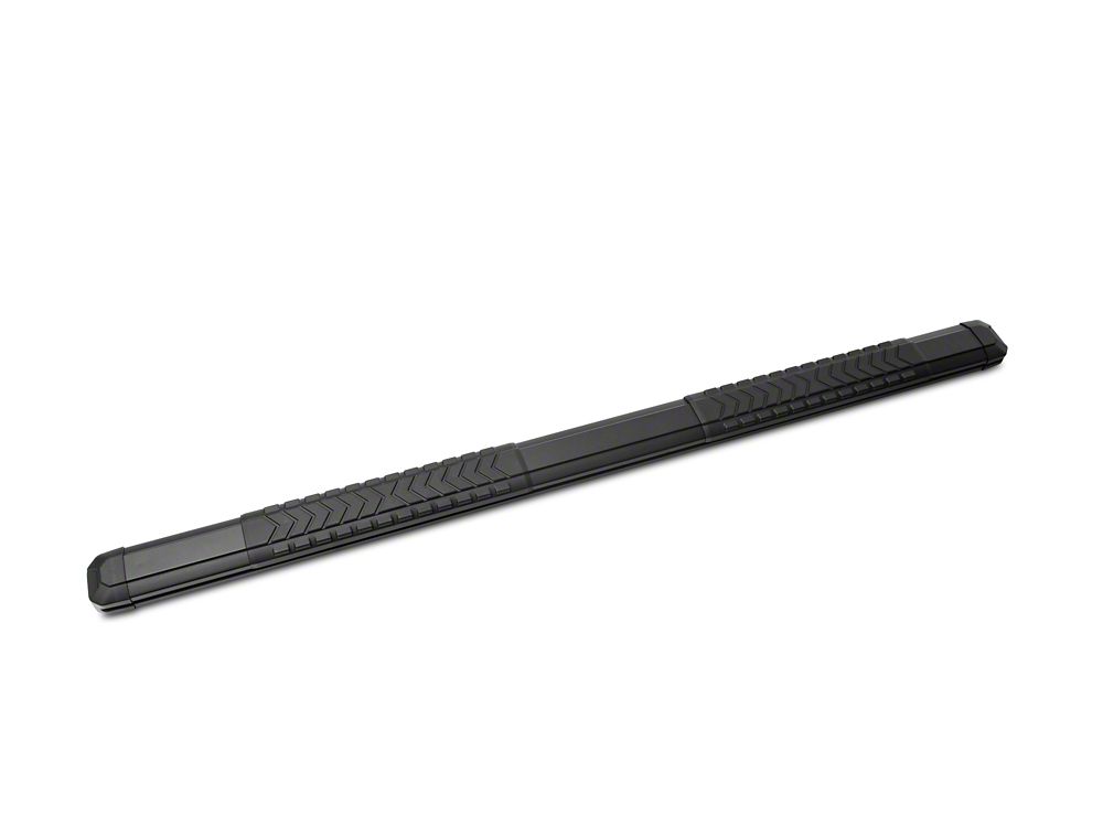 Barricade Saber 5-Inch Aluminum Side Step Bars; Black Cover Plates (19-25 Silverado 1500 Crew Cab)