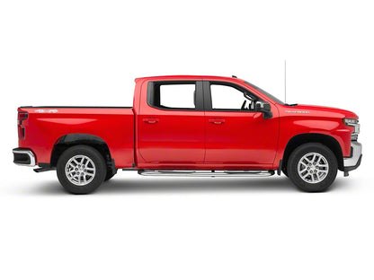 Barricade 4-Inch Oval Bent End Side Step Bars; Stainless Steel (19-25 Silverado 1500 Crew Cab)