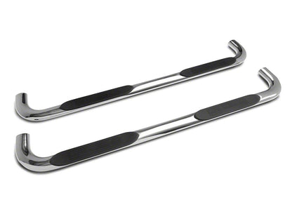 Barricade 4-Inch Oval Bent End Side Step Bars; Stainless Steel (19-25 Silverado 1500 Crew Cab)