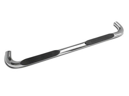 Barricade 4-Inch Oval Bent End Side Step Bars; Stainless Steel (19-25 Silverado 1500 Crew Cab)