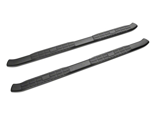 Barricade 5-Inch Oval Bent End Side Step Bars; Black (19-25 Silverado 1500 Double Cab)