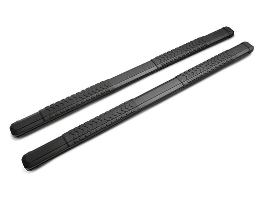 Barricade Saber 5-Inch Aluminum Side Step Bars; Black Cover Plates (19-25 Silverado 1500 Double Cab)