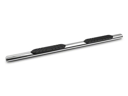 Barricade 4-Inch Oval Straight End Side Step Bars; Stainless Steel (19-25 Silverado 1500 Double Cab)