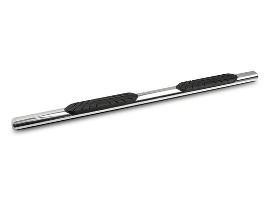 Barricade 4-Inch Oval Straight End Side Step Bars; Stainless Steel (19-25 Silverado 1500 Double Cab)