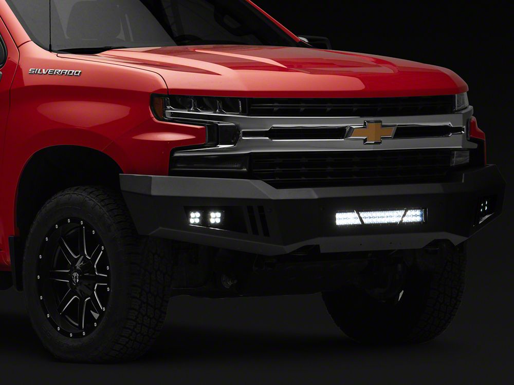 Barricade HD Front Bumper with LED Fog Lights, Spot Lights and 20-Inch LED Light Bar (19-21 Silverado 1500)