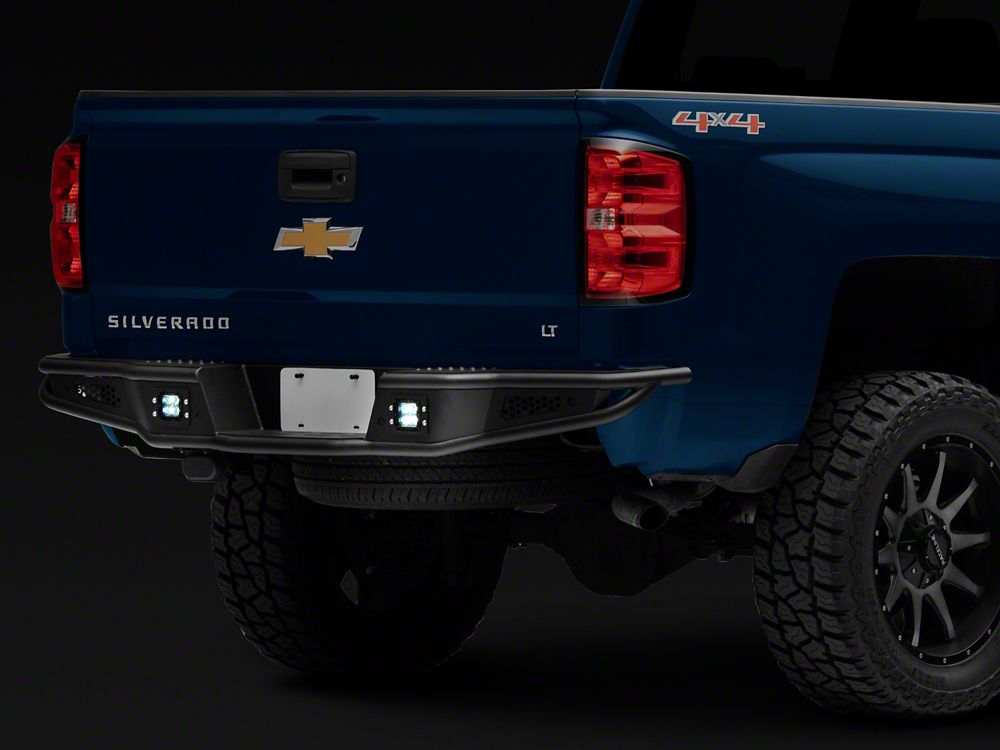 Barricade Pre-Runner Rear Bumper with LED Fog Lights (07-18 Silverado 1500)