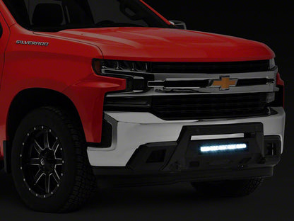 Barricade HD Stubby Front Bumper with Winch Mount and 20-Inch Single Row LED Light Bar (19-21 Silverado 1500, Excluding Diesel)