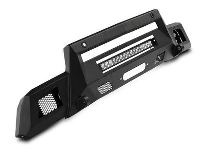 Barricade HD Stubby Front Bumper with Winch Mount and 20-Inch Single Row LED Light Bar (19-21 Silverado 1500, Excluding Diesel)