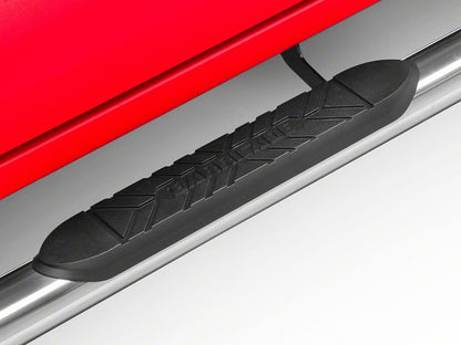 Barricade E-Series Oval Straight Side Step Bars; Stainless Steel (19-25 Silverado 1500 Crew Cab)