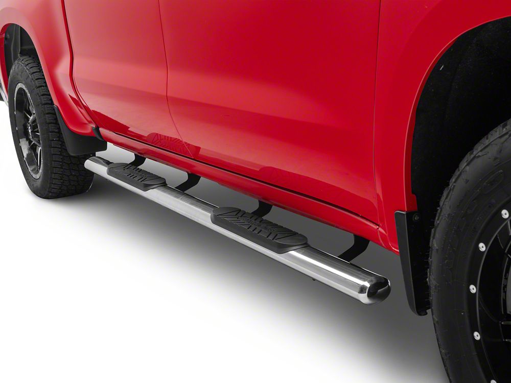 Barricade E-Series Oval Straight Side Step Bars; Stainless Steel (19-25 Silverado 1500 Crew Cab)