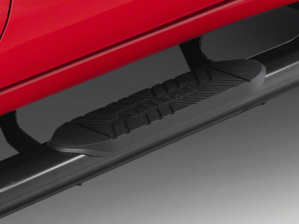 Barricade E-Series 5-Inch Oval Bent End Side Step Bars; Black (19-25 Silverado 1500 Crew Cab)