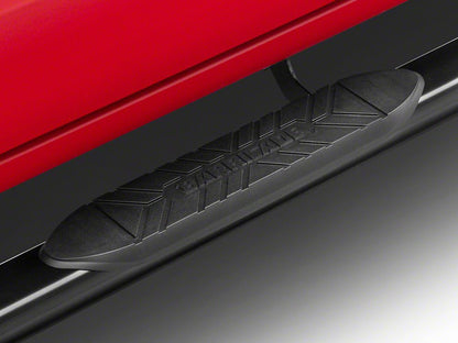 Barricade E-Series 5-Inch Oval Straight Side Step Bars; Black (19-25 Silverado 1500 Crew Cab)