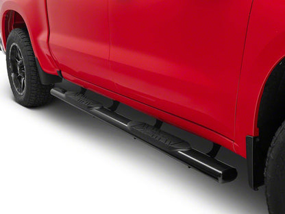 Barricade E-Series 5-Inch Oval Straight Side Step Bars; Black (19-25 Silverado 1500 Crew Cab)