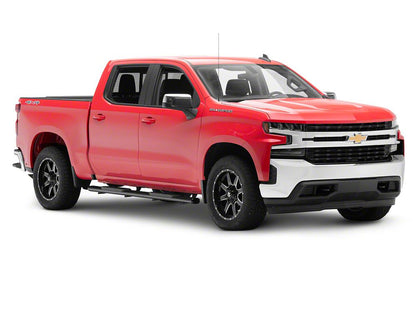 Barricade E-Series 5-Inch Oval Straight Side Step Bars; Black (19-25 Silverado 1500 Crew Cab)