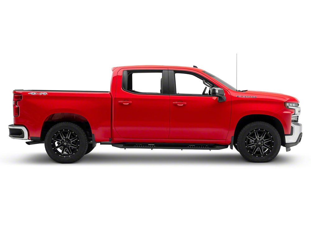 Barricade HD Steel Running Boards; Textured Black (19-25 Silverado 1500 Crew Cab)