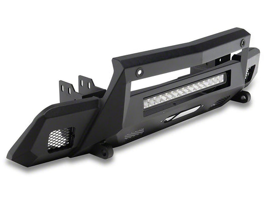 Barricade HD Stubby Front Bumper with Winch Mount and 20-Inch Single Row LED Light Bar (22-25 Silverado 1500, Excluding ZR2)