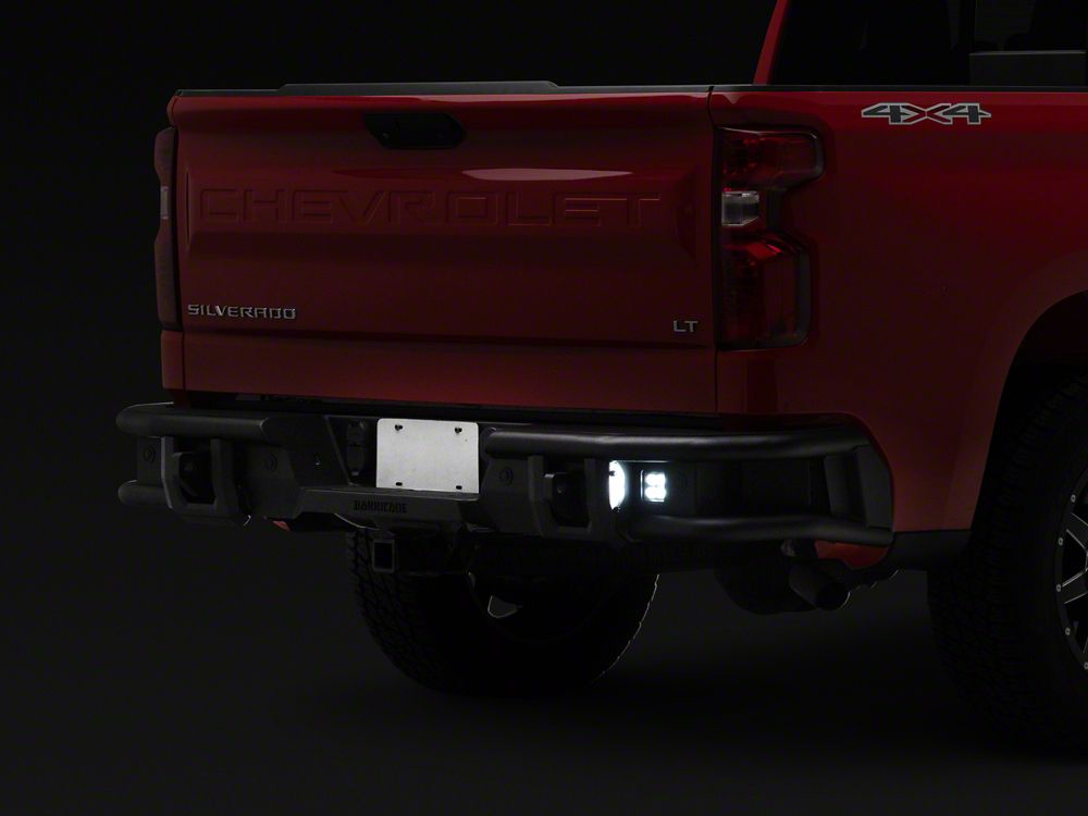 Barricade HD4 Tubular Rear Bumper with LED Fog Lights (19-26 Silverado 1500)