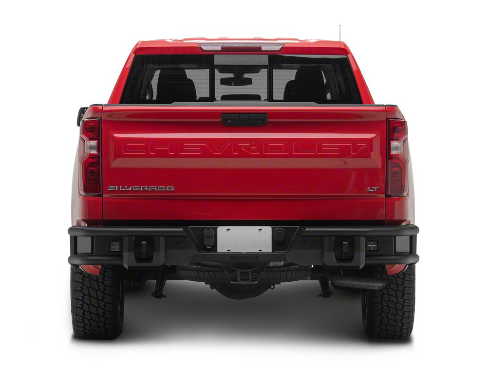 Barricade HD4 Tubular Rear Bumper with LED Fog Lights (19-26 Silverado 1500)