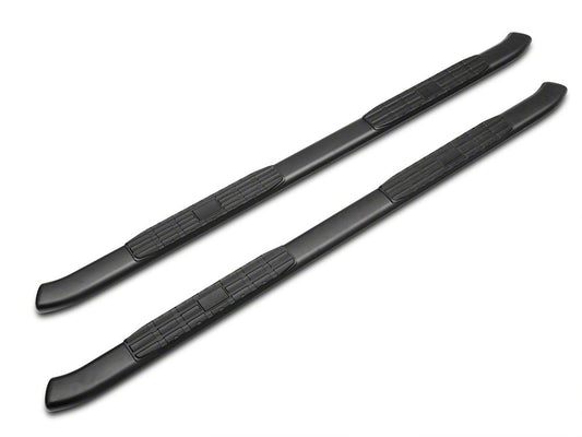 Barricade Pinnacle 4-Inch Oval Bent End Side Step Bars; Body Mount; Black (99-13 Sierra 1500 Extended Cab, Crew Cab)