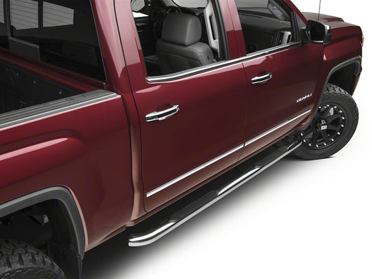 Barricade 3-Inch Side Step Bars; Rocker Mount; Stainless Steel (14-18 Sierra 1500)
