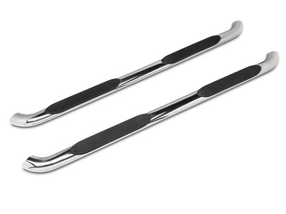 Barricade 4-Inch Oval Bent End Side Step Bars; Rocker Mount; Stainless Steel (14-18 Sierra 1500)