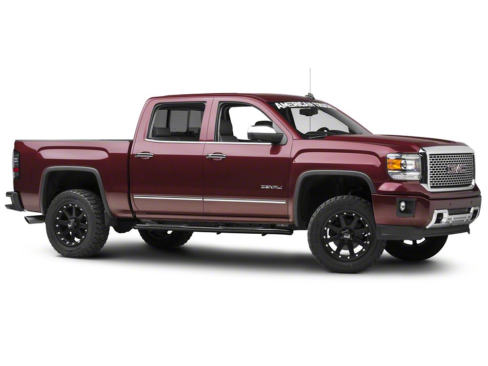 Barricade 4-Inch Oval Bent End Side Step Bars; Rocker Mount; Black (14-18 Sierra 1500)