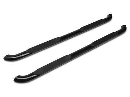 Barricade 4-Inch Oval Bent End Side Step Bars; Rocker Mount; Black (14-18 Sierra 1500)