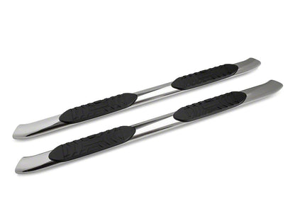 Barricade 5 Inch Oval Bent Side Step Bars; Polished Stainless; Body Mount (99-06 Extended Cab)