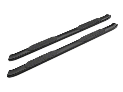 Barricade 5-Inch Oval Bent End Side Step Bars; Body Mount; Black (99-13 Sierra 1500)
