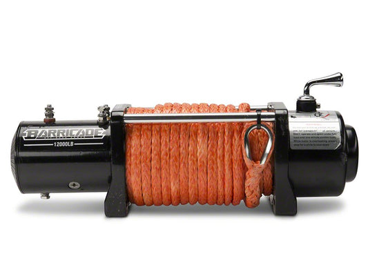 Barricade 12,000 lb. Winch with Synthetic Rope (Universal; Some Adaptation May Be Required)