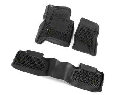 Barricade Front and Rear Floor Mats; Black (14-18 Sierra 1500 Crew Cab)