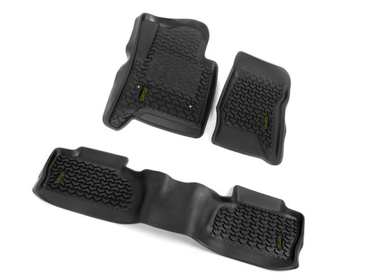 Barricade Front and Rear Floor Mats; Black (14-18 Sierra 1500 Crew Cab)