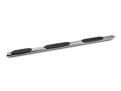 Barricade 5-Inch Oval Bent End Wheel to Wheel Side Step Bars; Stainless Steel (07-13 Sierra 1500 Extended Cab w/ 6.50-Foot Standard Box, Crew Cab)