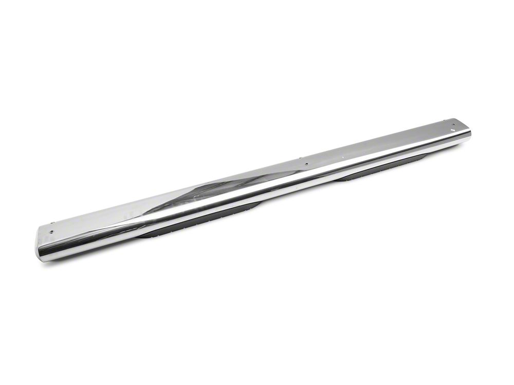 Barricade 6-Inch Oval Straight End Running Boards; Stainless Steel (99-13 Sierra 1500)