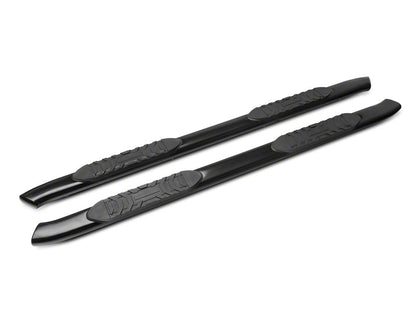 Barricade 5-Inch Oval Bent End Side Step Bars; Black (19-25 Sierra 1500 Crew Cab)