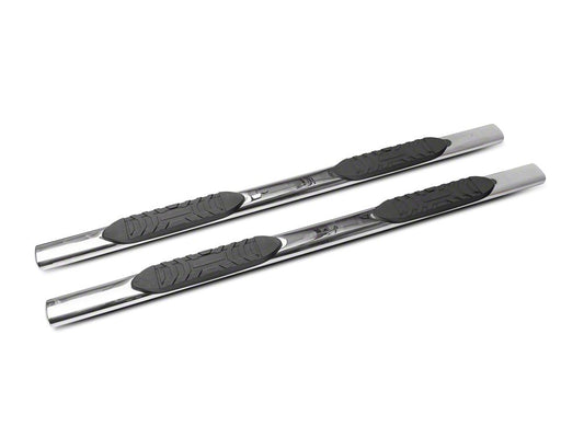 Barricade 5-Inch Oval Side Step Bars; Stainless Steel (19-25 Sierra 1500 Crew Cab)